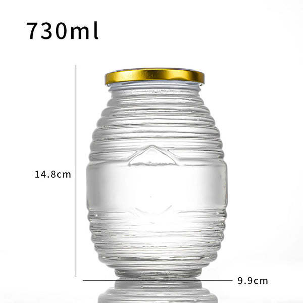 6PCS 730ML Glass Honey Jars with Lids Clear Storage Containers