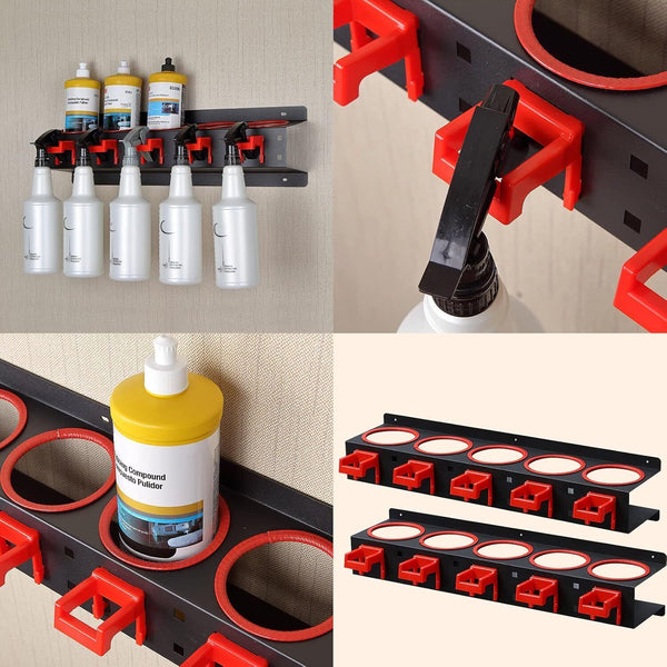 Wall Mount Spray Bottle Rack Hanging Aerosol Can Holder Workshop Garage Storage