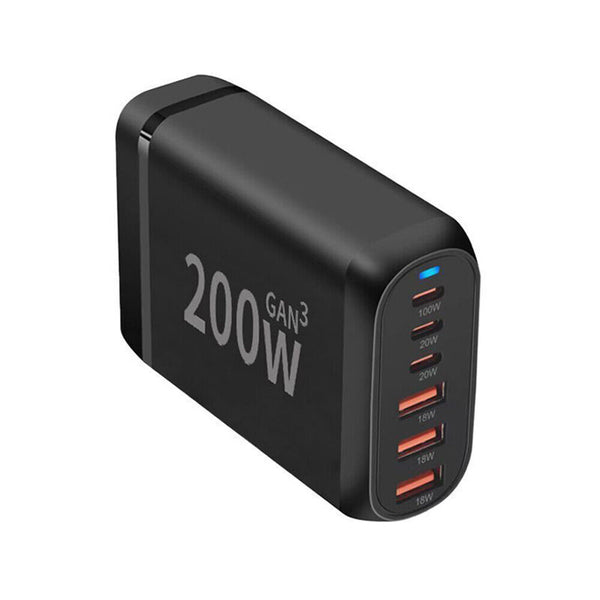 USB C Charger 200W – 6-Port GaN Fast Wall Charger