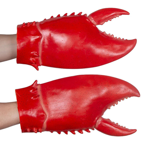 Funny Crab Lobster Claws Gloves Headdress Cosplay Party Latex Novelty Toy Set