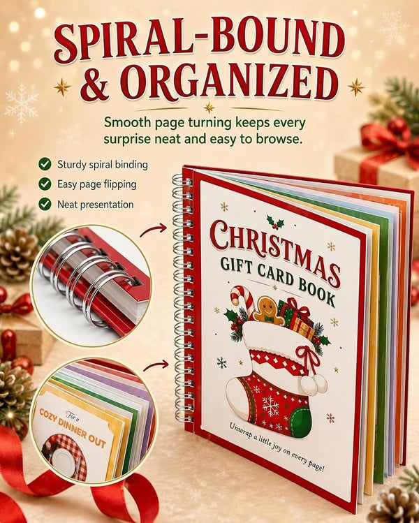 Christmas Gift Card Book, 1/4Pcs DIY Gift Card Booklet for Adults Teens