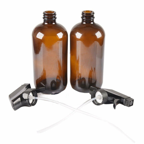 5X 500ML Amber Glass Spray Bottles + 5X Glass Roller Bottle Essential Oils Aroma