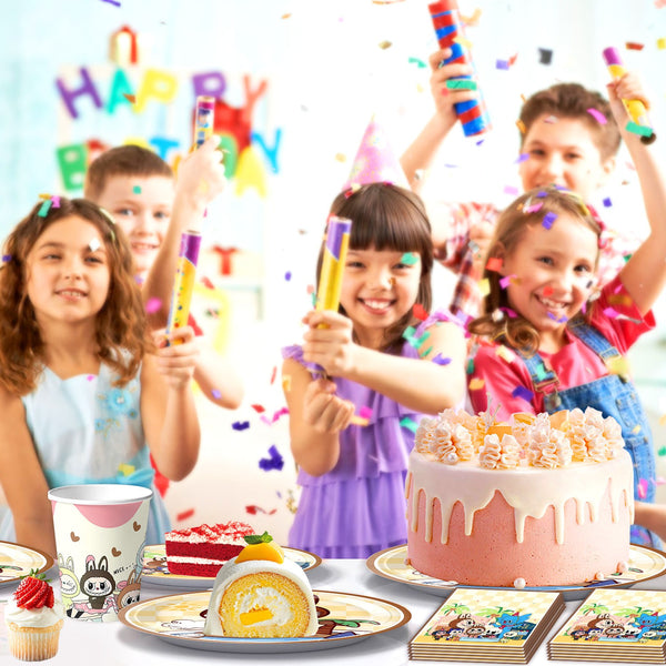 Tableware Banner Foil Helium Balloon Party Decoration Labubu Birthday Supplies