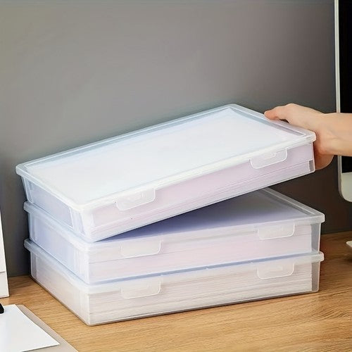 Clear Plastic Storage Boxes with Flip-Top Lid | Office Craft Organizer Container