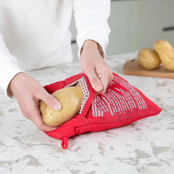 2X Microwave Potato Bag Baked Potato Corn Express Cooking Bag Reusable Washable