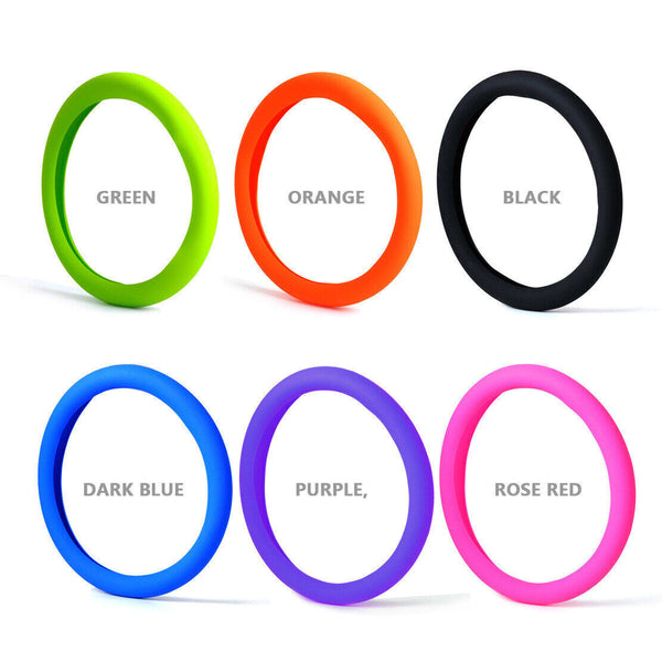 Car Steering Wheel Cover Protector Universal Leather Texture Silicone