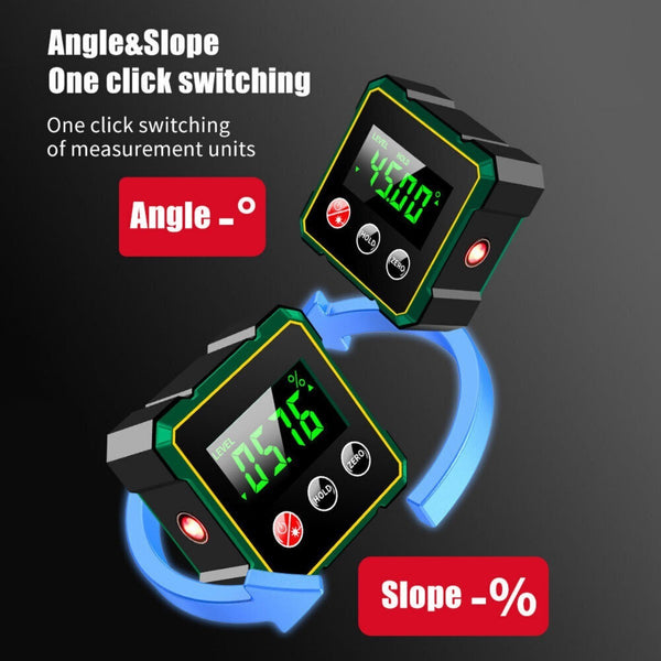 4-Side Magnetic Angle Finder Digital Level Protractor Inclinometer Gauge Meter