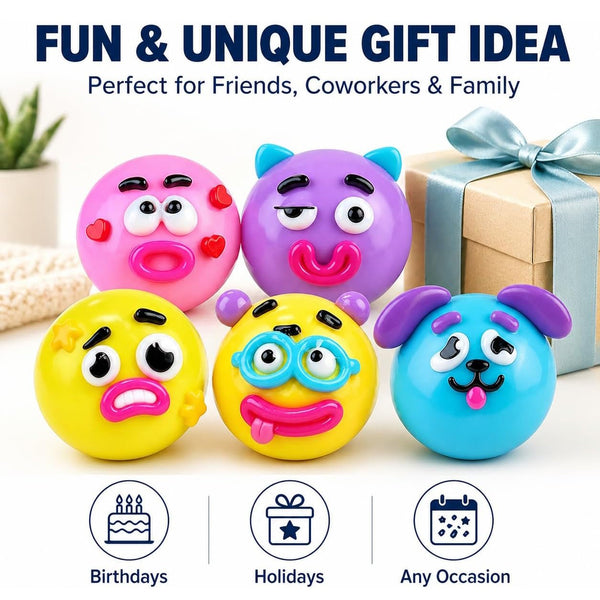 Smushers Face Squishy Stress Relief Toy Soft Slow Rising Sensory Squeeze Ball