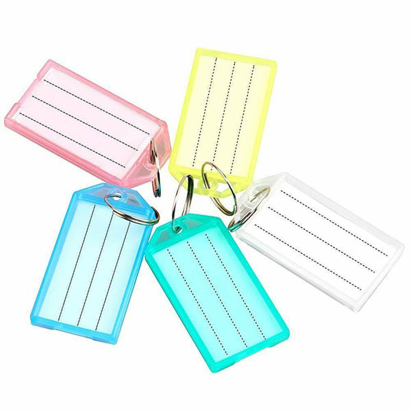 20pcs Key Tag with Key Ring Luggage Tag ID Label Travel Suitcase Identity Card