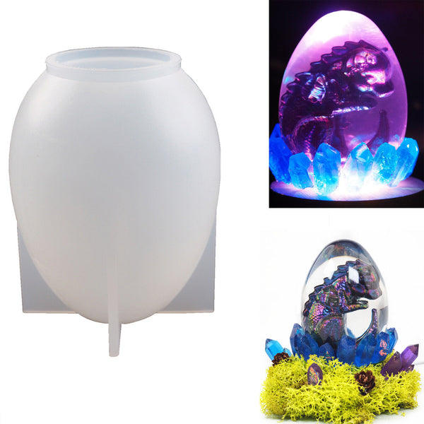 Silicone 3D Dragon Resin Epoxy Mold Egg Jewelry Keychain Casting Mould Craft DIY