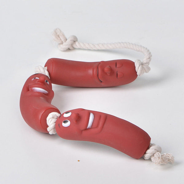 Great Fun & Exercise Tug Of War Pet Basic Rope Sausage Toy