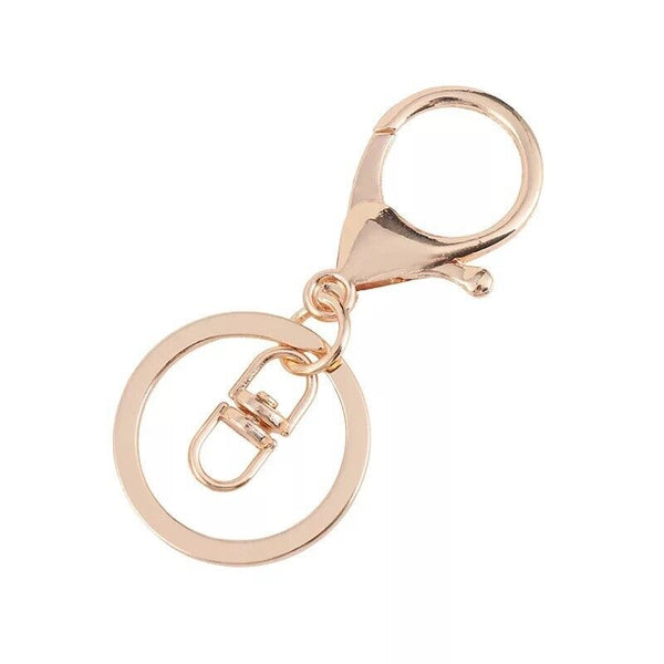 10x Gold Swivel Lobster Clasp Trigger Clip Key Ring Keychain Split Ring DIY AU