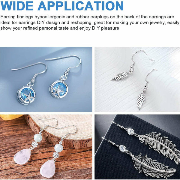 120pcs Earring Findings Clasps Hooks Fittings Ear Wire Jewelry Making Accessorie