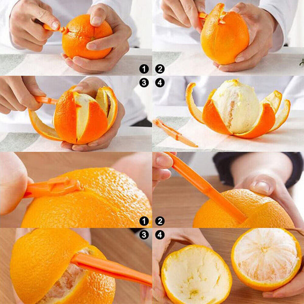 8Pcs Kitchen Tool Slicer Opener Fruit Peelers Cutter Orange Skin Remover Citrus