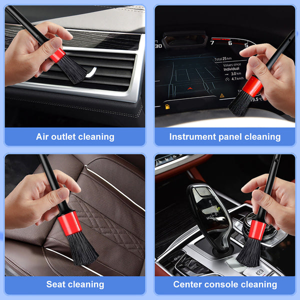 10Pcs Dashboard Car Hair Detail Brush Crevice Dust Cleaning Automotive Detailing