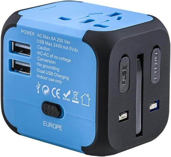 Universal World Travel Adapter 2 USB Charger US/UK/EU/AU Plug Converter 100-240V