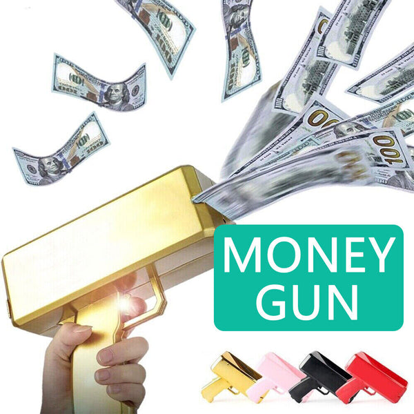 Multi-Coloured Money Shooter Spray Cash Toy Money Gun Prop 100pcs Bill Dispenser