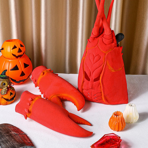 Funny Crab Lobster Claw Gloves and Headdress Set – Latex Cosplay Costume Party Accessories