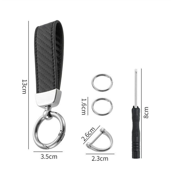 Universal Stylish Leather Car Key Rings Heavy Duty Gift Keyring Keychain Holder