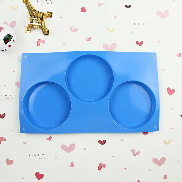 3 Holes Silicone Cake Pie Custard Tart Resin Mold Bakeware Coaster Tray Moulds