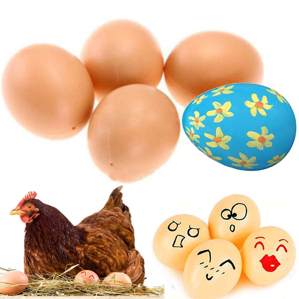 12x Plastic Fake Chicken Eggs Poultry Layer Coop Hatching Simulation Dummy Egg A