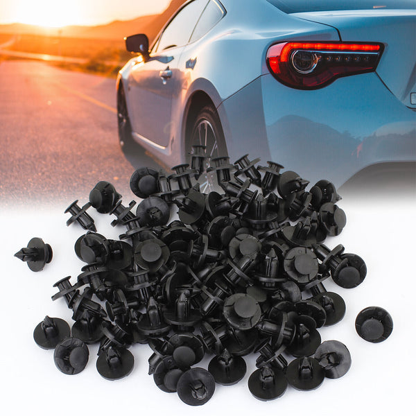 100pcs 8mm Hole Car Plastic Rivets Body Fastener Bumper Push Clips for Nissan