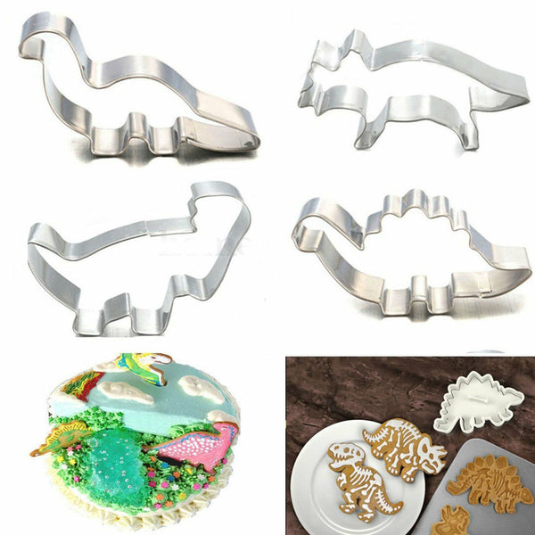 4Pcs Set Decorating Dinosaur/Animal Stainless Steel Cookie Cutter Party Mold