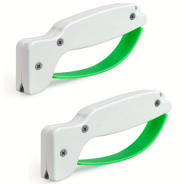 2x Portable Handheld Sharpen Knife Sharpener for Kitchen Outdoor Garden Tool Kit