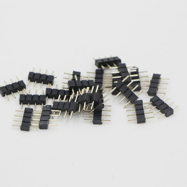 20x Male to Male 4 PIN RGB LED Strip Lights Controller Connectors 3528 5050 Lead