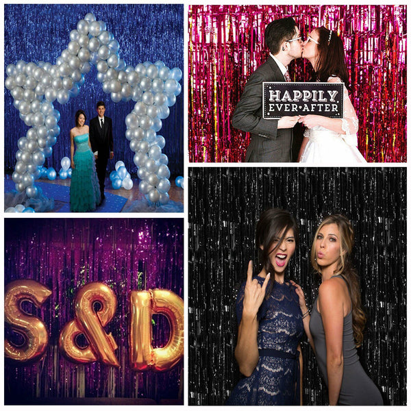 2M Tinsel Curtain Foil Metallic Fringe Backdrop Party Door Decorations Event New
