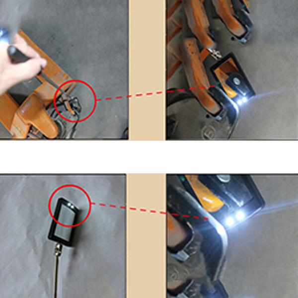 LED Inspection Mirror illuminate Extendable Telescoping Swivel Light Lighted