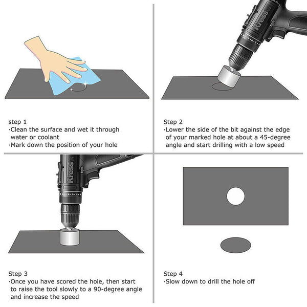 10 Pcs Diamond Glass Drill Set Drill Bit Cutter Drill Holes Saw Core Drill Tool