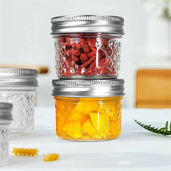 12 PCS Glass Jars with Lid Small Food Candy Storage Mason Jam Bottle Containe