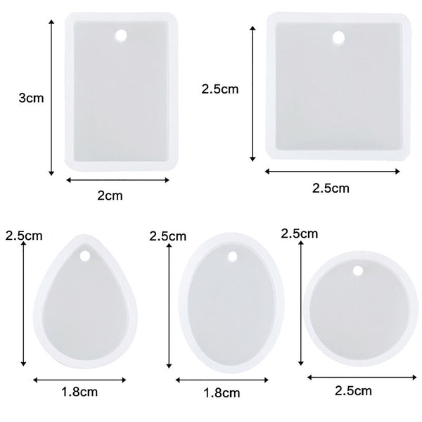 20PCS Mold Pendant Mould With Hanging Hole Jewelry Keychain Pendant DIY Craft AU