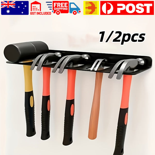 Wall Mount Hammer Rack Tool Organizer - Garage Storage Holder Set