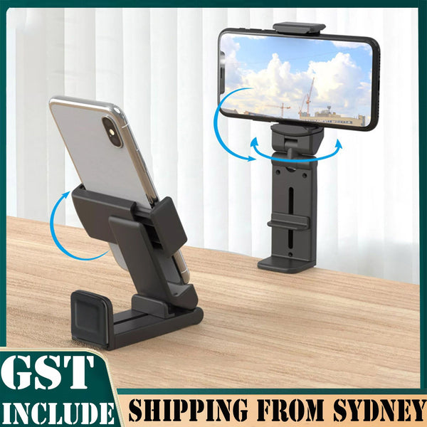 Universal Adjustable Phone Stand Holder | 360° Rotating Travel Desk & Clip Mount