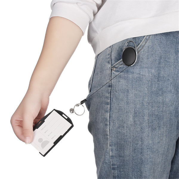 Retractable Badge Holder 2-Pack – Heavy Duty ID Card Holder with Belt Clip