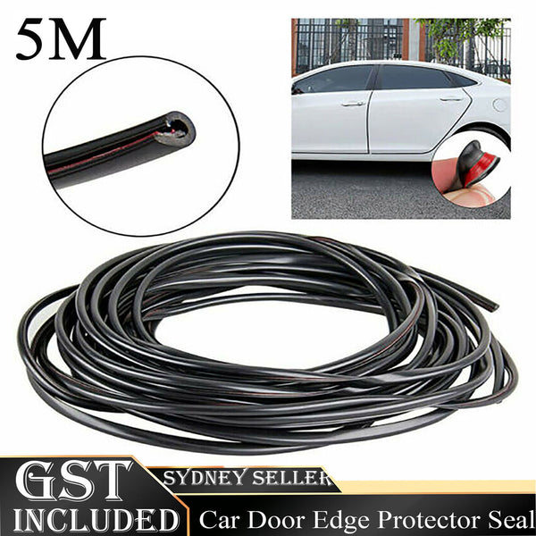 5M Car Door Edge Protector U Style Seal Push on Trim Strip Pinchweld Rubber DIY