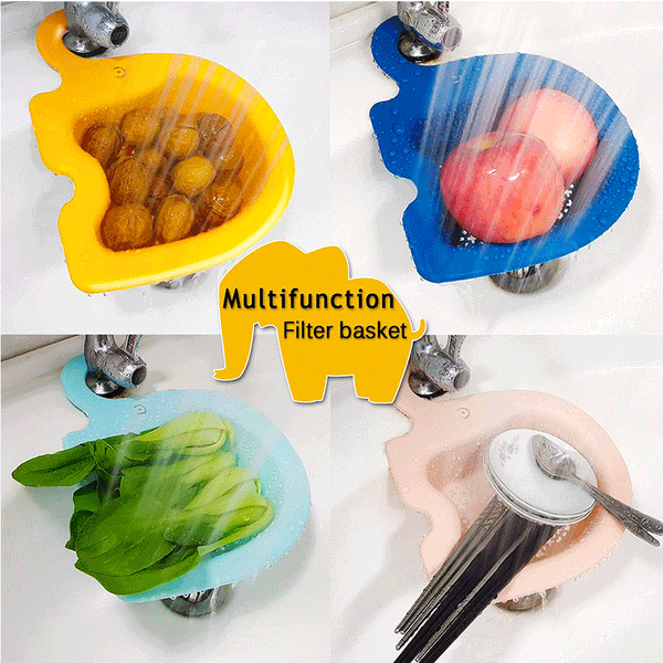 1/2x Kitchen Storage Rack Sink Filter Leftover Shelf Sink Strainer Drain Basket