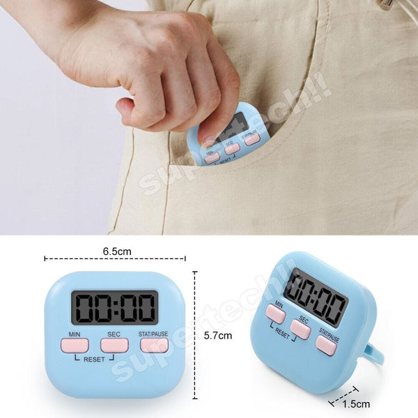 Kitchen Timer Digital Alarm Count Down Sport Clock Egg Cook Stick 99min Magnetic