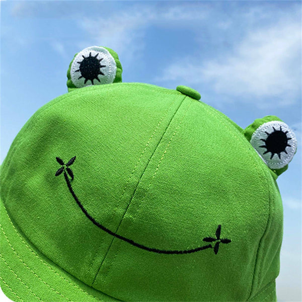 1/2x Adult Kid Frog Bucket Hat Outdoor Hiking Beach Fishing Cap Sunscreen Sunhat
