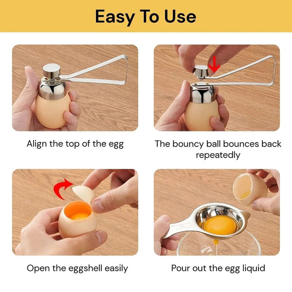 Stainless Steel Egg Shell Opener Cutter Cracker Boiled Egg Separator Topper Tool