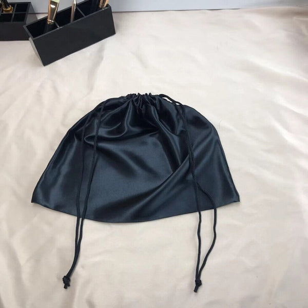 1x Black Satin Silk Storage Bag Drawstring Dust-Proof Pouch Pack Portable HotBag