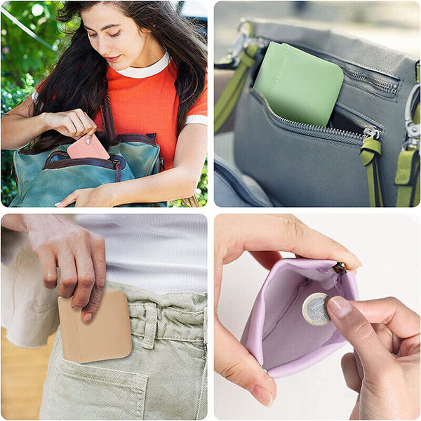 Pocket Cosmetic Bag Portable self-Closing Water-Resistant Leather Storage Bag AU