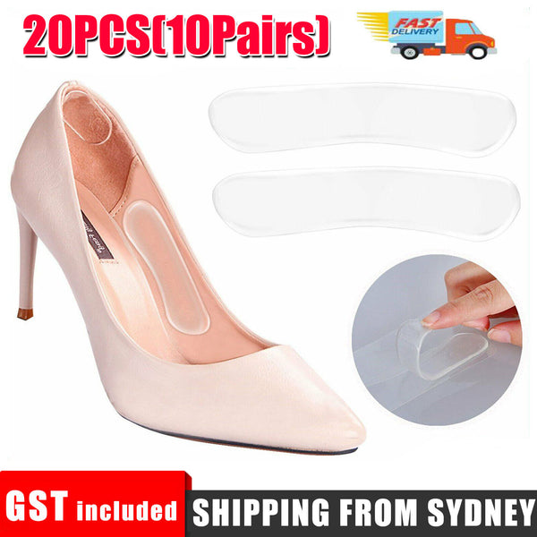 10Pairs Gel Silicone Heel Grip Back Liner Shoe Insole Pad Foot Care Protector AU