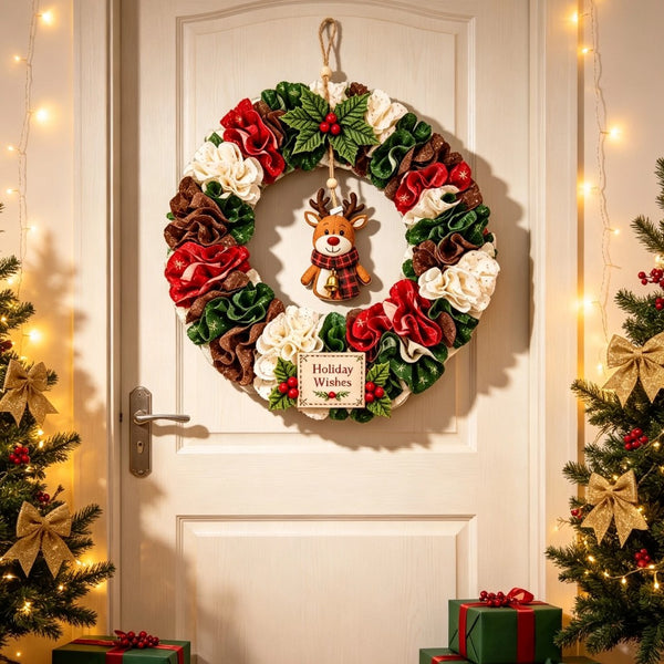 3D Fabric Poke Wreath DIY Kit Christmas Handmade Wreath Craft Set Party Decor