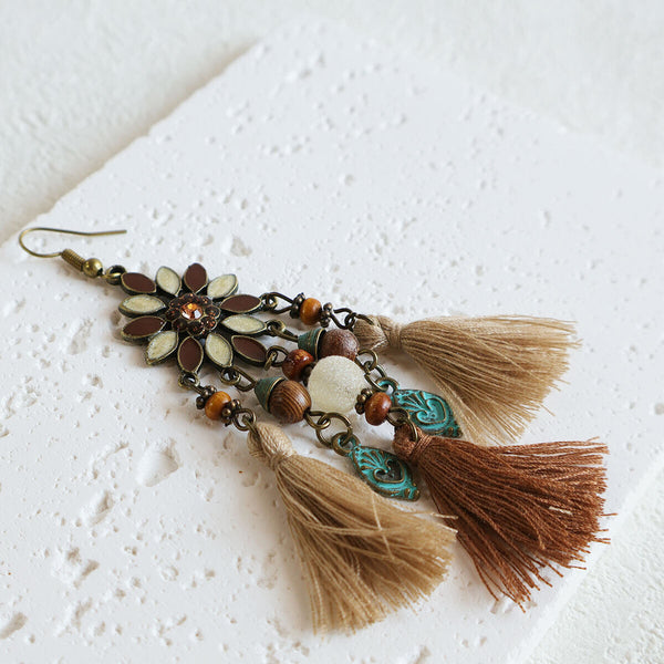 Chic Bohemian Dreamcatcher Tassel Earrings Geometric Design Women's Jewelry AU
