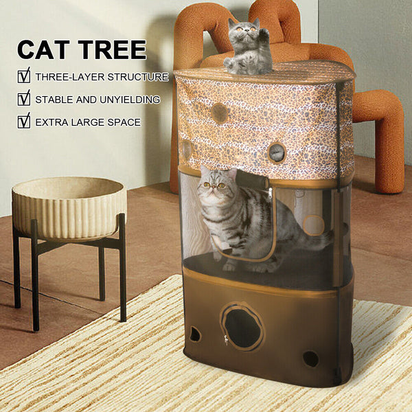 Cat climbing cat cage frame tent pet tree shelf cat pet cat house 3 layer house