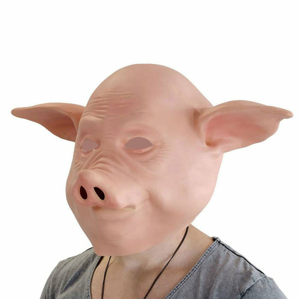 1x Latex Head Mask Adult Pig Cat Head Mask Animal Cosplay Costume Toy Party Prop