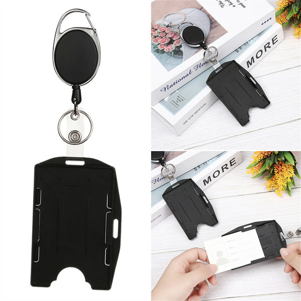 Retractable Badge Holder 2-Pack – Heavy Duty ID Card Holder with Belt Clip